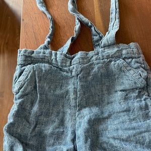 Janie and Jack linen suspender shorts